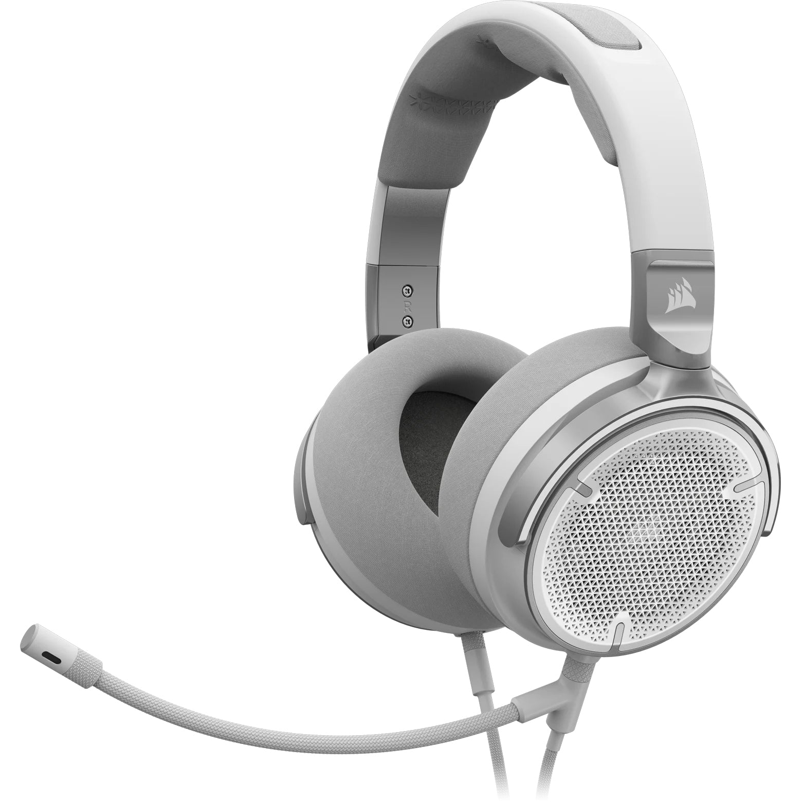 Corsair Virtuoso Pro – Duo Headset, Over-Ear – 3,5 mm Klinke, abnehmbares Mikrofon – Weiss – für PC