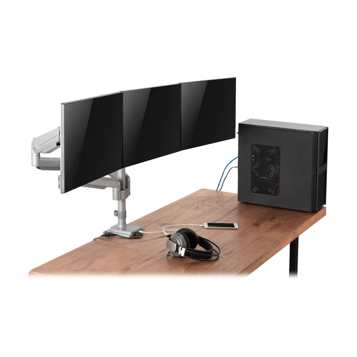 Tripp Lite DDR1730TAL – Monitorarm Tischhalterung – Klemme/Durchführung – 3 Monitore – 17–30" – VESA 75×75/100