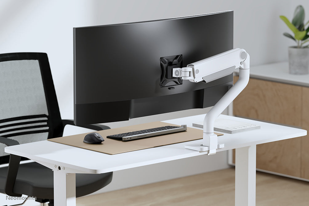 Neomounts Ds70S-950Wh1 – Monitorarm, Tischklemme/Durchführung, bis 49", VESA 75 × 75/100 × 100 mm, 18 kg