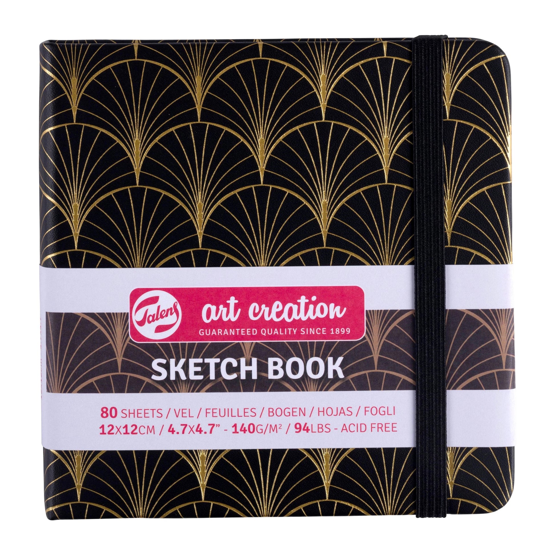 Talens Art Creation – Skizzenbuch, 12 × 12 cm, 140 g/m², 160 Seiten, mit Gummiband, Hardcover, säurefrei