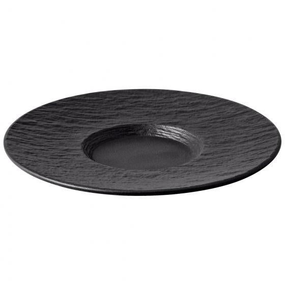 Villeroy & Boch Manufac. Rock Untertasse – Porzellan, schwarz, grau, 6 Stück