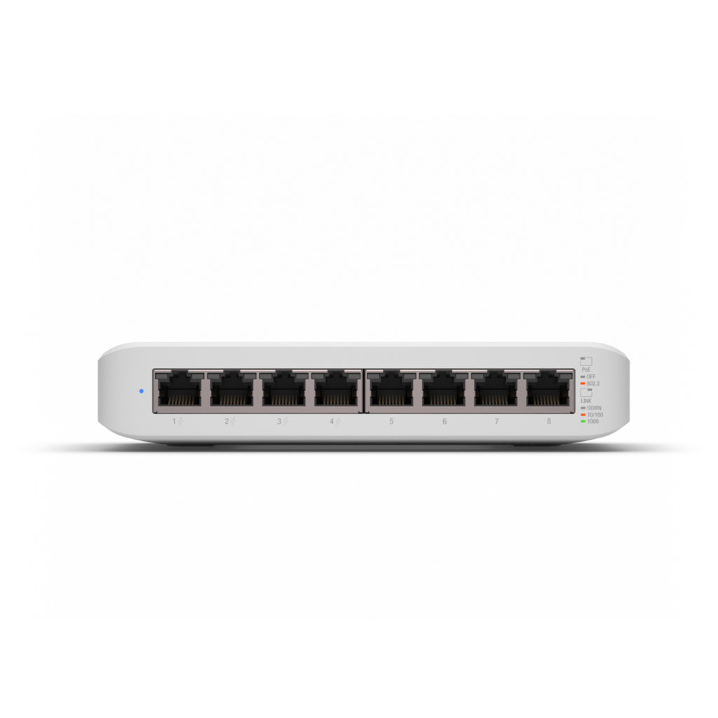 Ubiquiti UniFi Switch Lite 8 PoE – Managed L2 Switch – 8× 1G, 4× PoE+, Wandmontage, lüfterlos