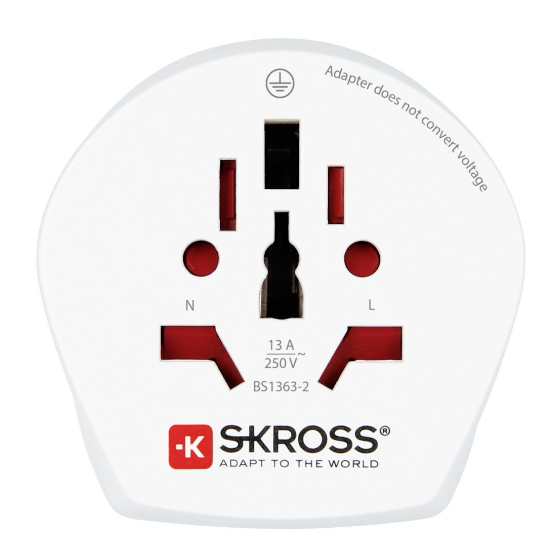 Skross Reiseadapter – 100–250 V, bis 10 A, CE – von World/EU nach Israel – weiss – Combo 1.500216E – 1 Stk.