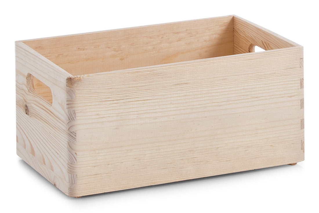 Zeller Present Aufbewahrungsbox ohne Deckel – Kiefer – Braun – stapelbar, mit Tragegriff – 298 × 145 × 198 mm