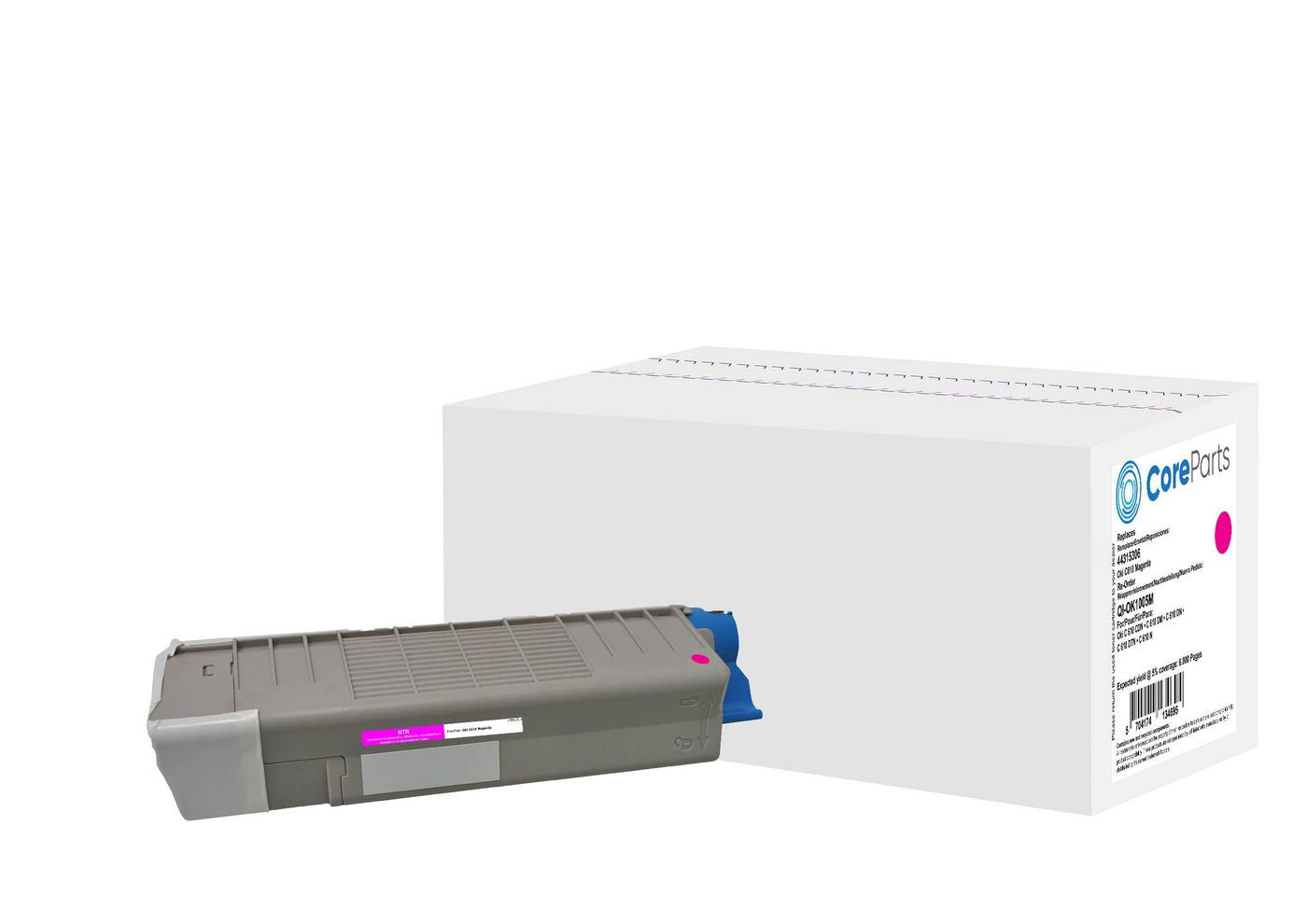 CoreParts Toner 44315306 – magenta, 6000 Seiten – für Oki C610-Serie