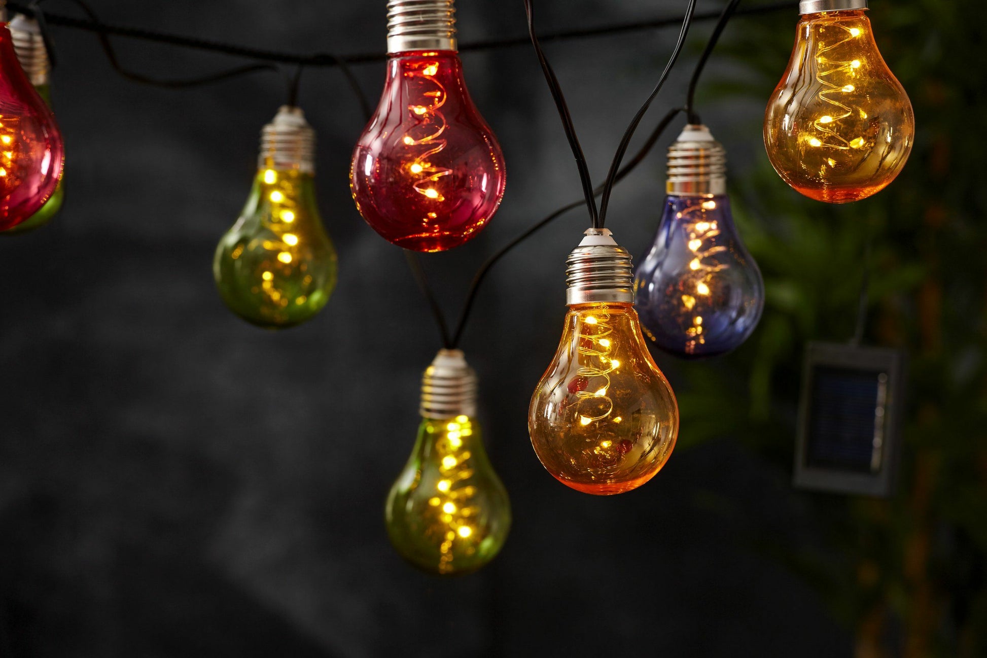 EGLO Solar-Lichterkette Z-Solar 48877 – 2 m – Mehrfarbig, 2700 K – Silber, Kunststoff, Edelstahl