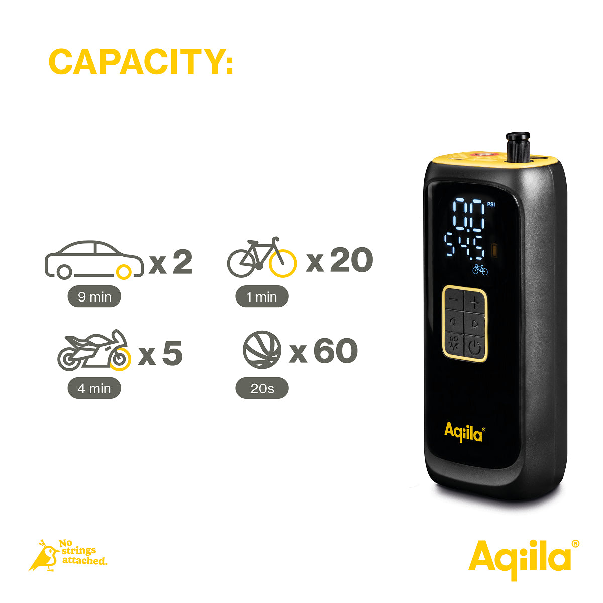 Aqiila Airbird C4 Powerbank 2'000 mAh – 1× USB-C, schwarz