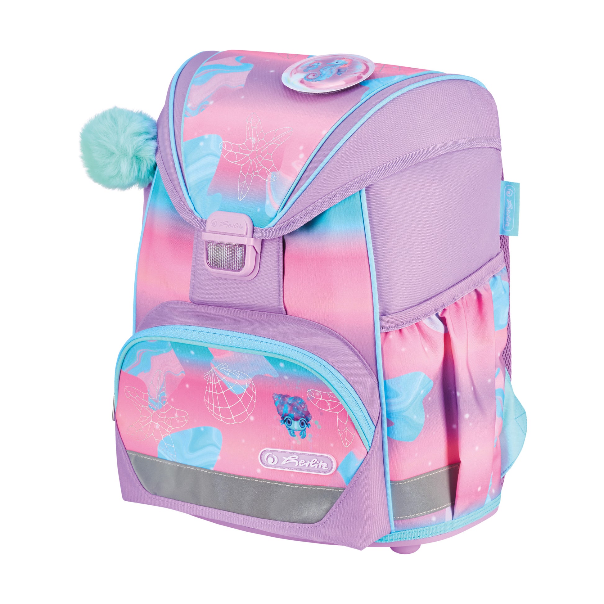 Herlitz UltraLight Plus – Schulrucksack-Set 4-teilig, Meerestiere, 16 l, 28×36×21 cm