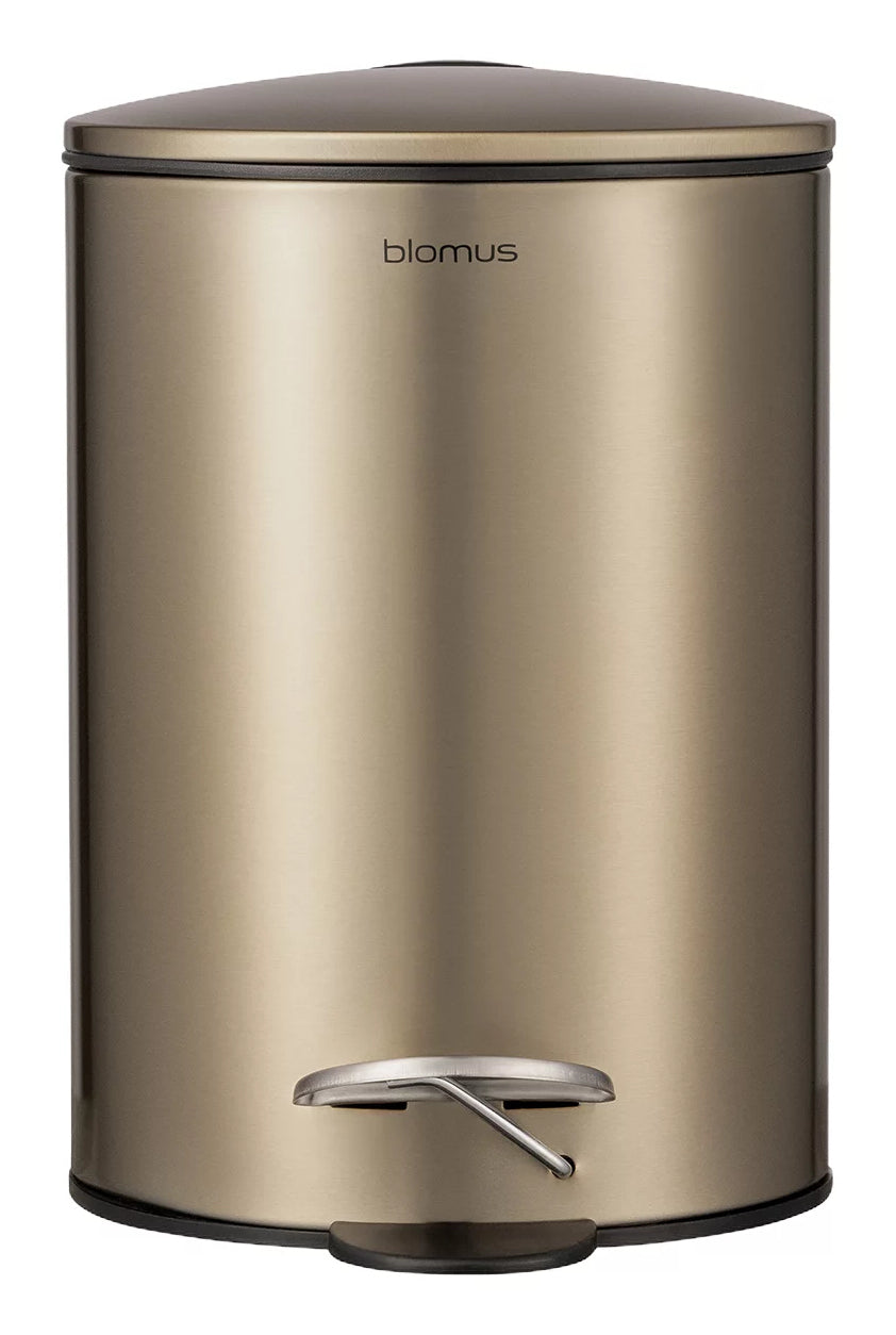 Blomus Treteimer TUBO – 3 l – Stahl, rund – Gold – Soft-Close