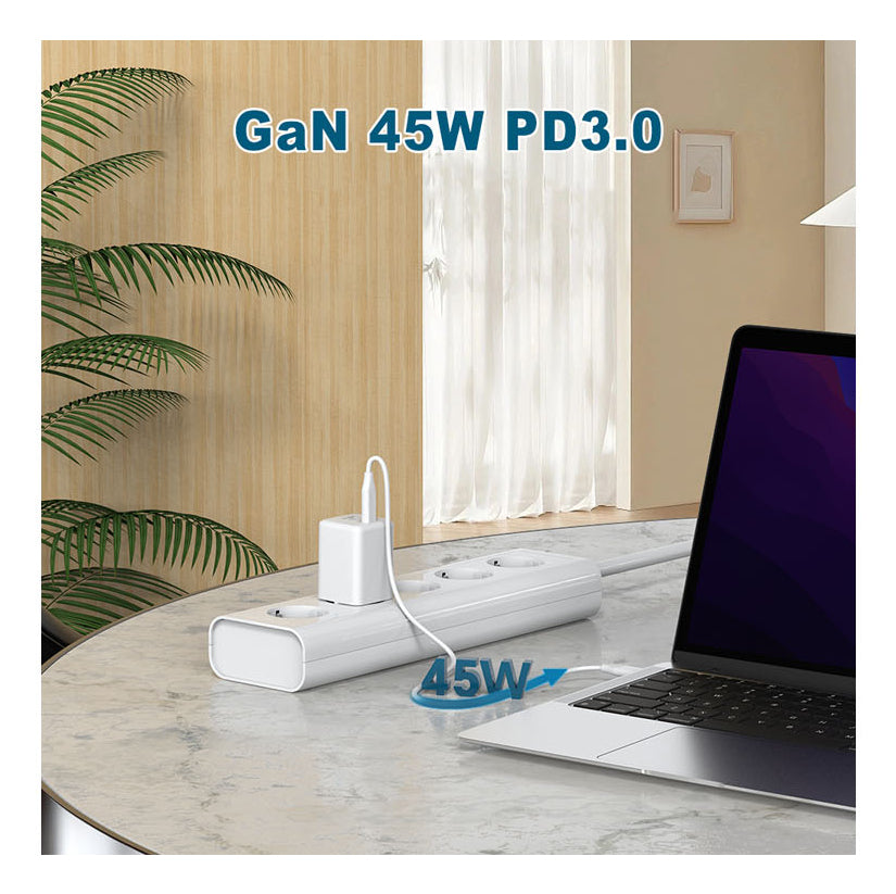 LMP Netzladegerät – 45 W, 2× USB-C, GaN, PD 3.0, PPS, weiss