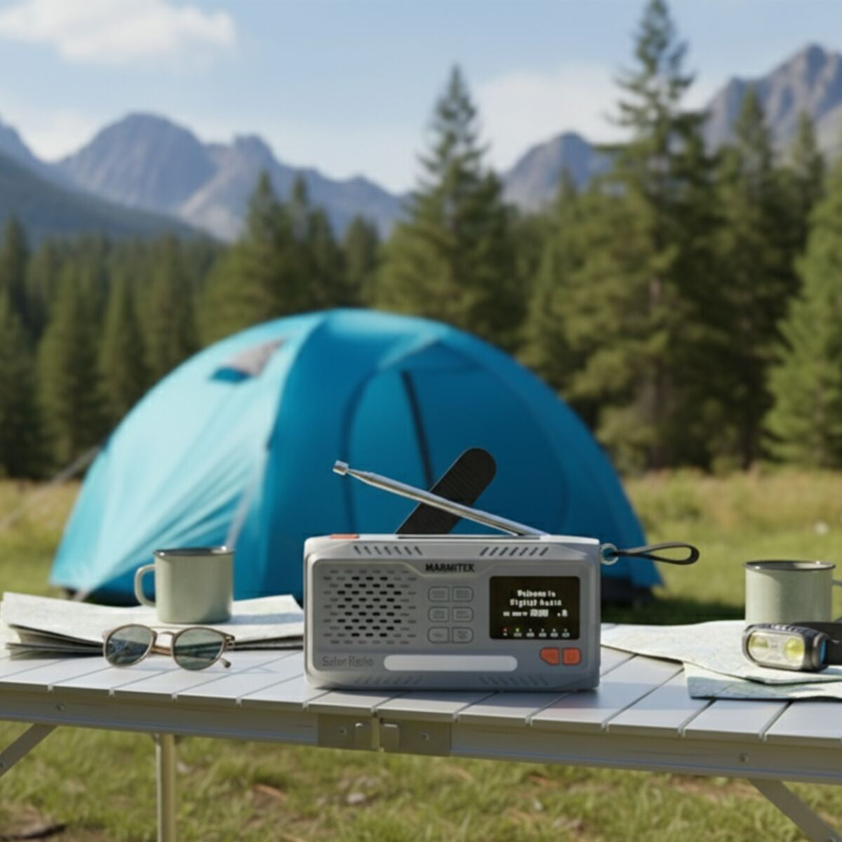 Marmitek RESQ 100 – Tragbares DAB+ Radio, UKW, Bluetooth, IPX3 – Grau