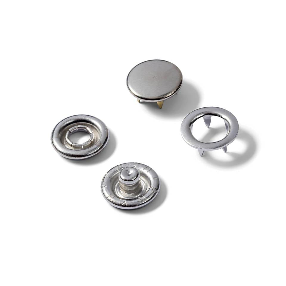 Prym Knöpfe Ø 10 mm – Messing, silber, 20 Stück