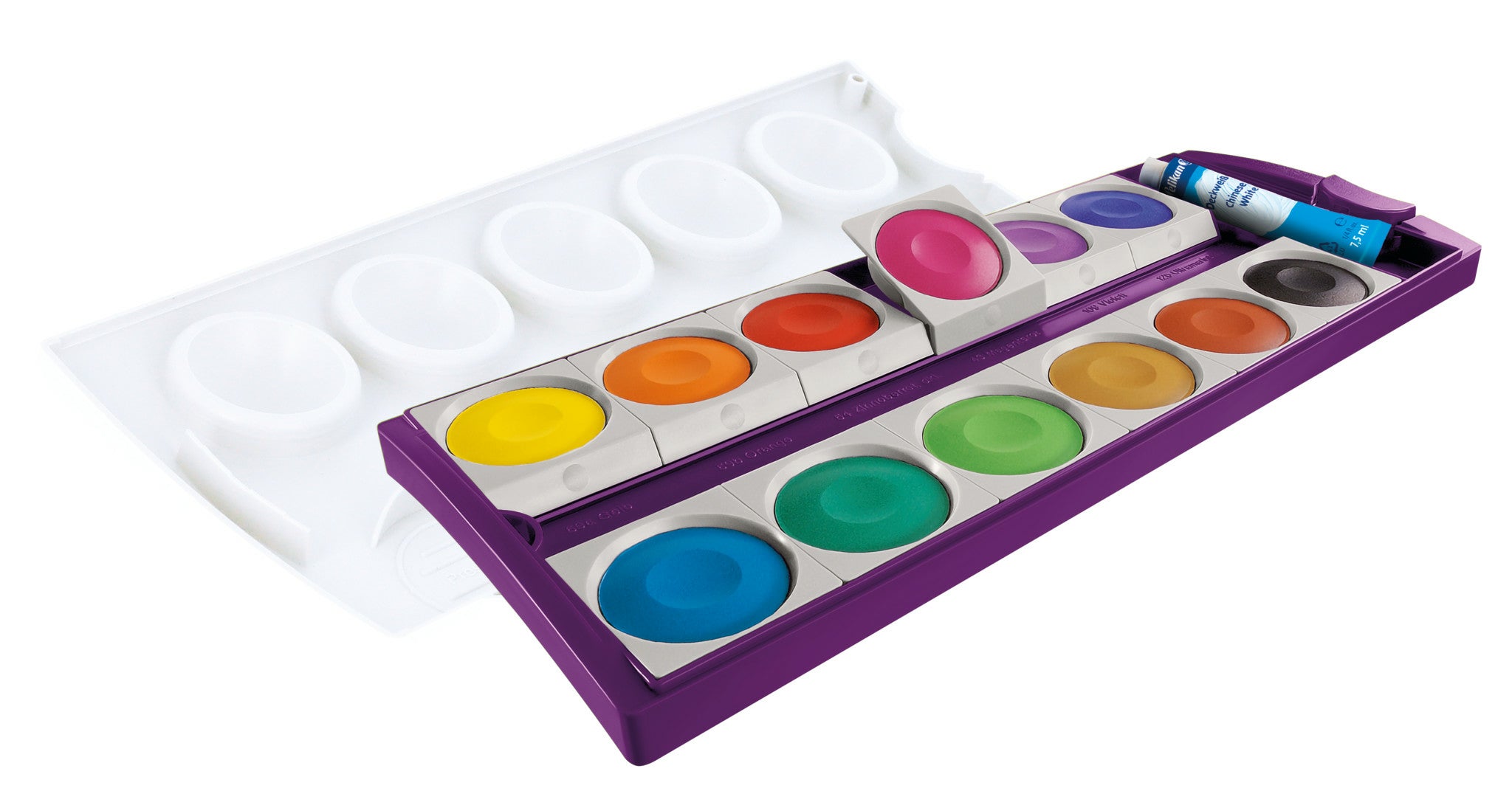 Pelikan K12 eco Deckfarbkasten – Mehrfarbig, 12 Farben – inkl. Deckweiss 7,5 g