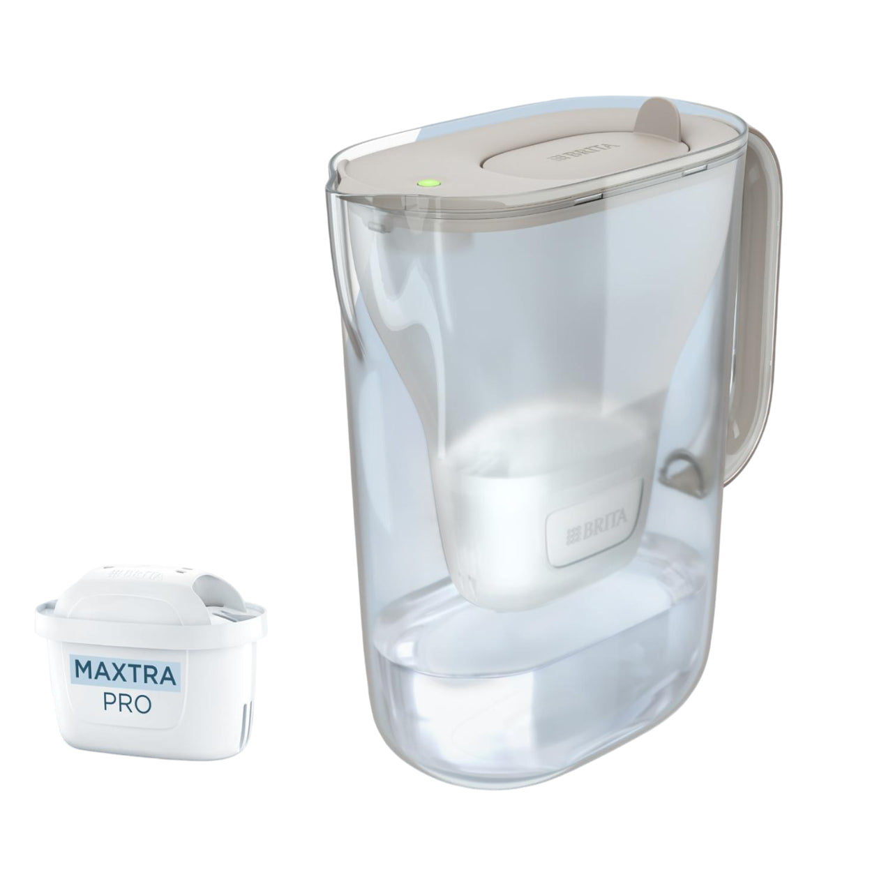 BRITA Style Essential – Wasserfilter-Kanne 2,4 l, Filterwechselanzeige, Kunststoff, Sand
