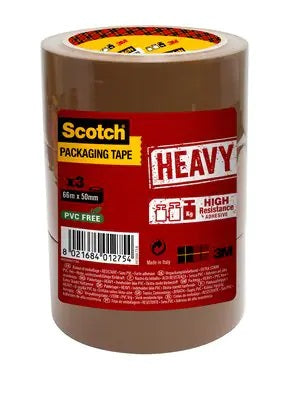 Scotch Verpackungsband, 50 mm × 66 m, braun, Hotmelt, 57 µm, PVC-frei, HV.5066.T, 3 Rollen
