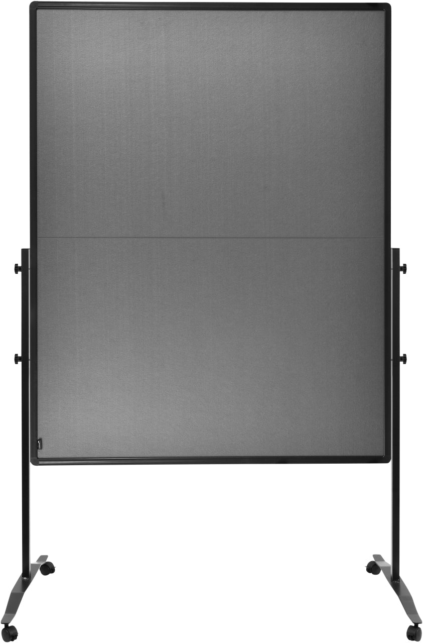 Legamaster Moderationswand Premium Plus – Filz, mit Rollen, doppelseitig – 120 × 150 cm – Grau, Alurahmen