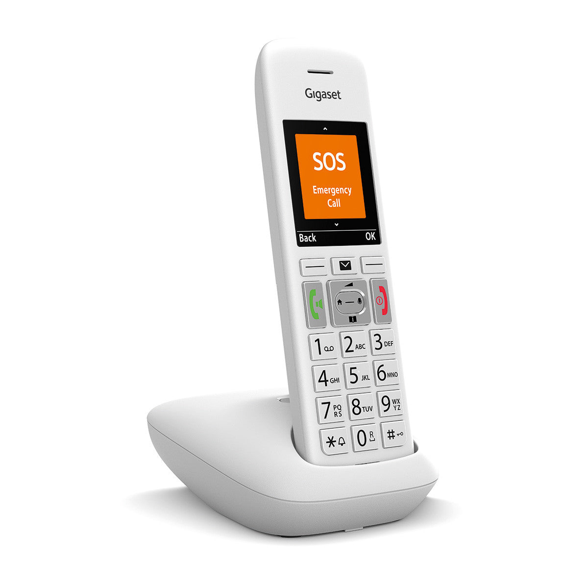Gigaset E390 – Grosstastentelefon, 2,2" Display, Weiss