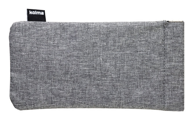 Kolma Brillenetui – rPET, Magnetverschluss, 90 × 180 mm, Grau, mit Mikrofasertuch
