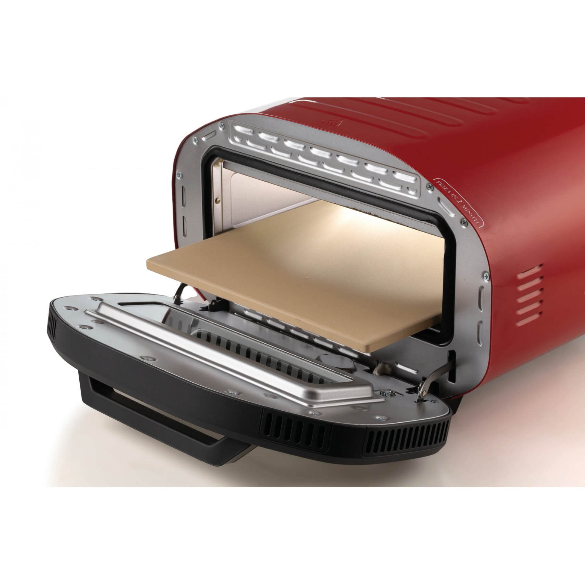 Ariete Pizzaofen ARI-3901 – 1 Pizza, 32 × 32 cm, 2200 W – rot/silber