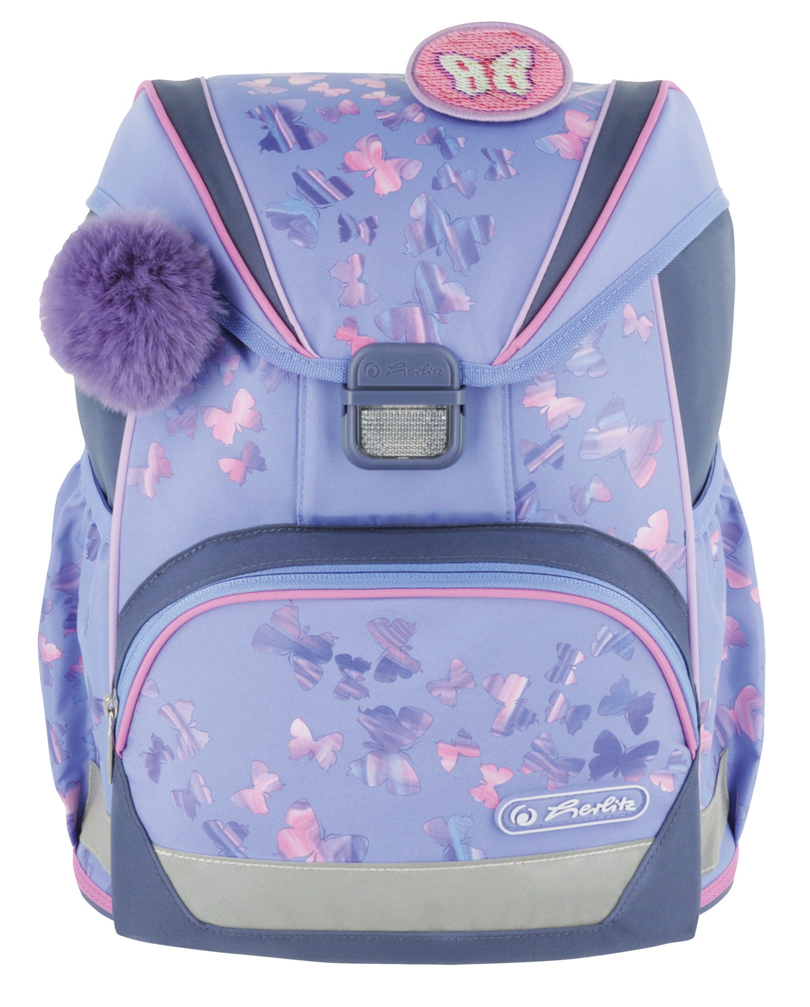 Herlitz UltraLight Plus – Schulrucksack-Set 4-teilig, Schmetterling, 15 l, 28×36×21 cm