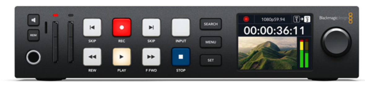 Blackmagic Design HyperDeck Studio HD Plus – Videorecorder – 4K UHD, SDI/HDMI, RJ‑45 (1 Gbit/s)