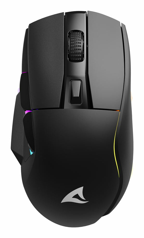 R-Go Tools Sharkoon SKILLER SGM50W – Gaming-Maus – Kabellos (2,4 GHz), 6400 DPI, RGB-Beleuchtung, Rechtshänder, Schwarz