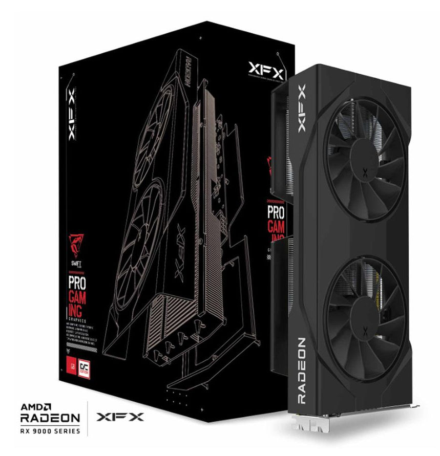 XFX RX-96TSW8GBQ – PCIe Grafikkarte – Radeon RX 9060 XT, 8 GB GDDR6, PCIe x16 5,0, 2×DP, 1×HDMI