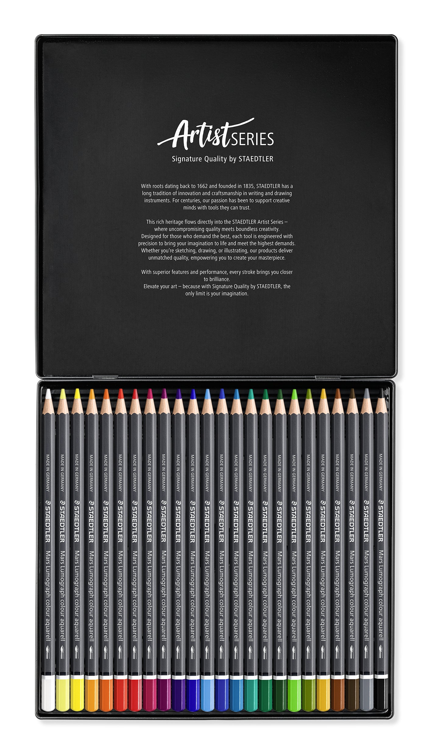 Staedtler Aquarellfarbstifte Artist Line – Sechskant, Minen-Ø 3,6 mm, 24 Farben