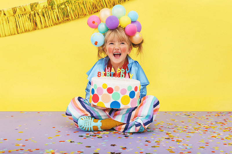 PartyDeco Geburtstagskerzen Happy Birthday – mehrfarbig – 2,5 cm – 13 Stk