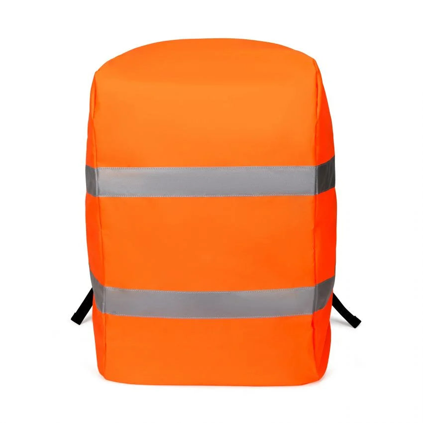 DICOTA Rucksack-Regenschutz – reflektierend, wasserfest – für Rucksäcke bis 610 × 290 × 388 mm – Orange
