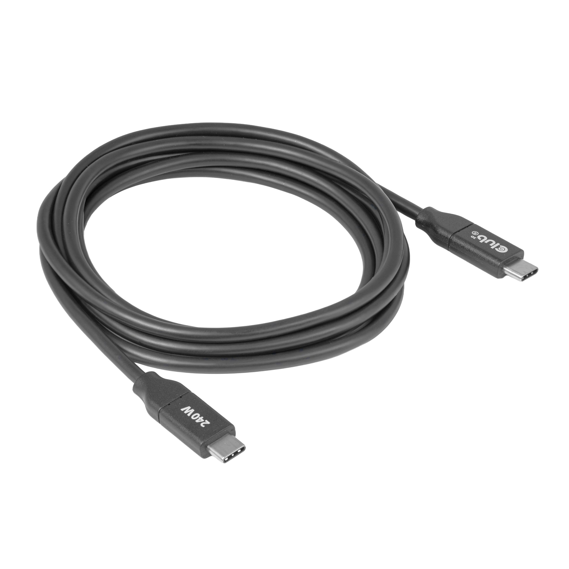 CLUB3D Club 3D – USB-C auf USB-C Kabel – 2 m – PD 240 W – Schwarz – für USB-C-fähige Geräte