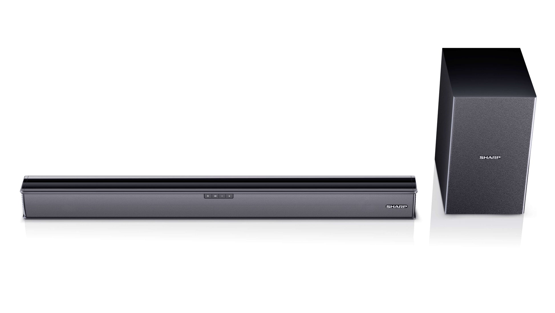 Sharp HT-SBW182 – Soundbar mit kabellosem Subwoofer – 2.1, 160 W, für DLNA, HDMI eARC, Optisch, Schwarz