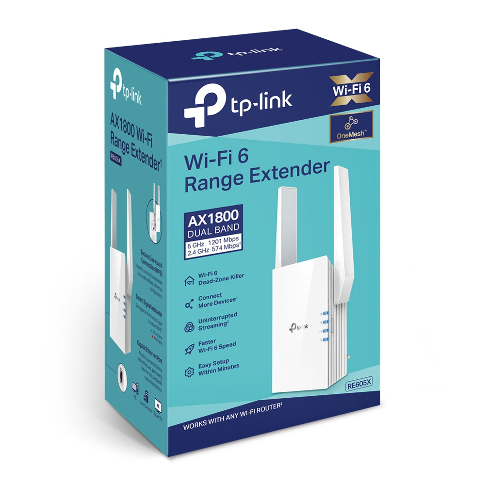 TP-Link RE605X – Access Point – Wi-Fi 6 (2,4/5 GHz), 1,8 Gbit/s
