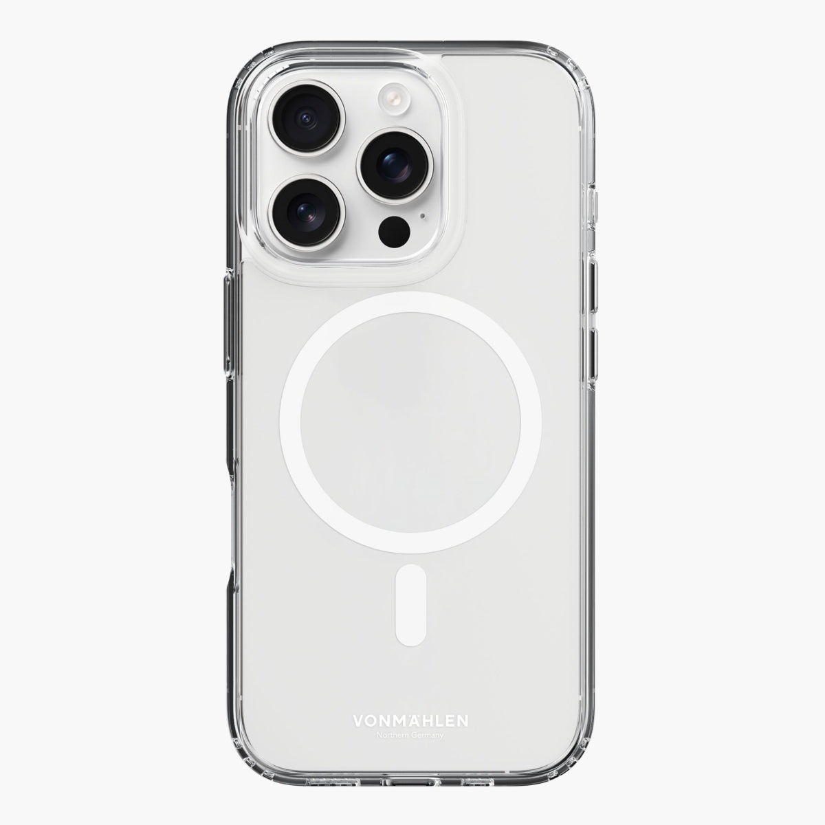 Vonmählen Backcover – für Apple iPhone 16 Pro – transparent/weiss – MagSafe-kompatibel