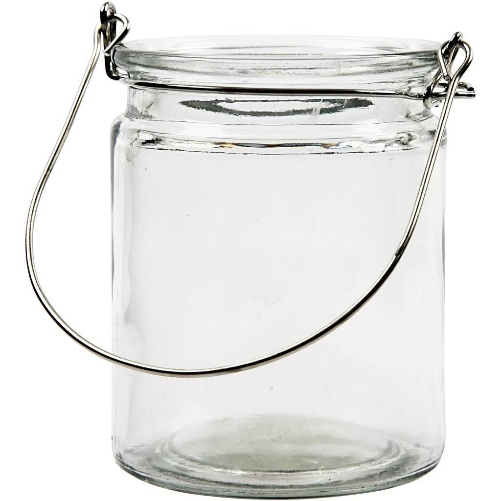 Creativ Company Laterne – Glas, transparent – 7,6 × 10 × 7,6 cm – 2-teilig