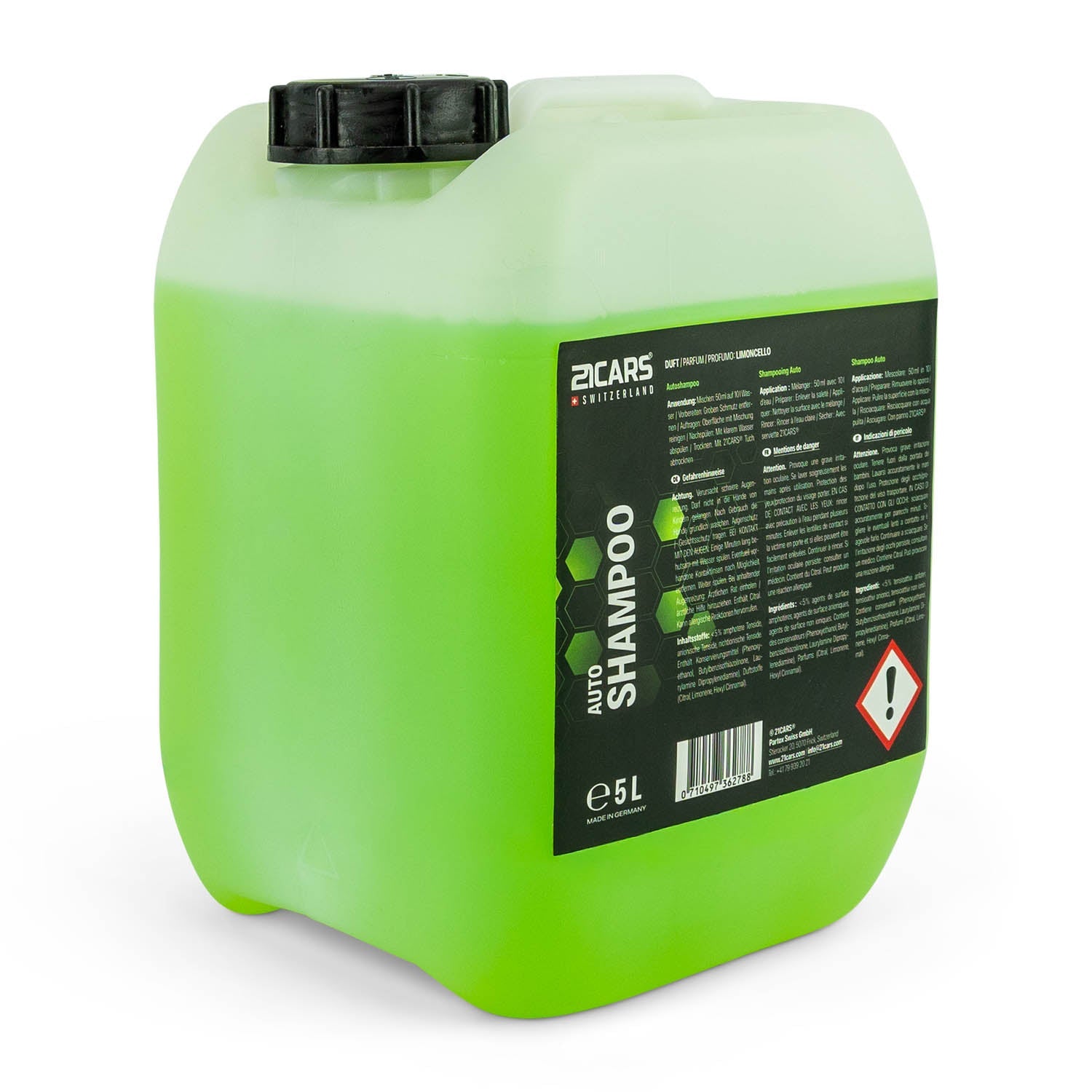 21CARS Autoshampoo – für Autos – Wassermelone, Limette – 5 l
