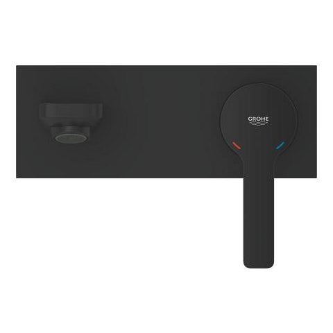 GROHE Lineare Waschtischarmatur – Anschlussmass 11 cm, Metall, Zweigriffarmatur, Bodenstehend, Schwarz