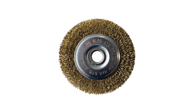 GLORIA Fugenbürste Stahldraht – Ø 10 cm, Messing/Stahl, für GLORIA MultiBrush & WeedBrush