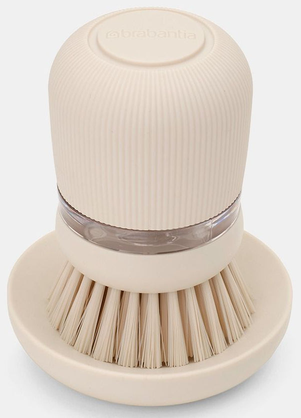 Brabantia Abwaschbürste – Polyester, Kunststoff, 9,8 cm, Beige, mit Seifenspender