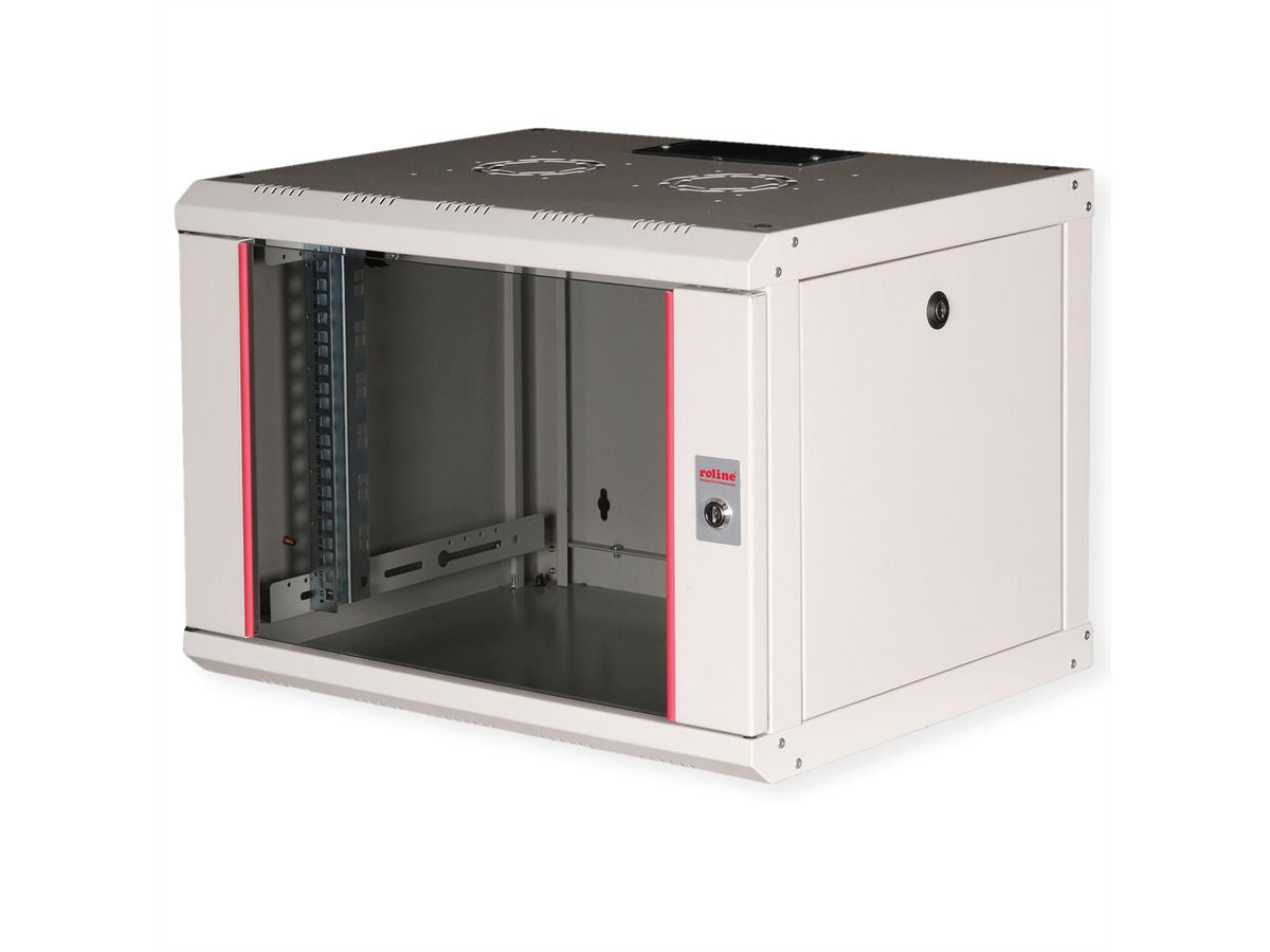 ROLINE Pro – 19" Wandverteiler 7U, IP20, abschliessbar, 600 × 450 × 418 mm, lichtgrau
