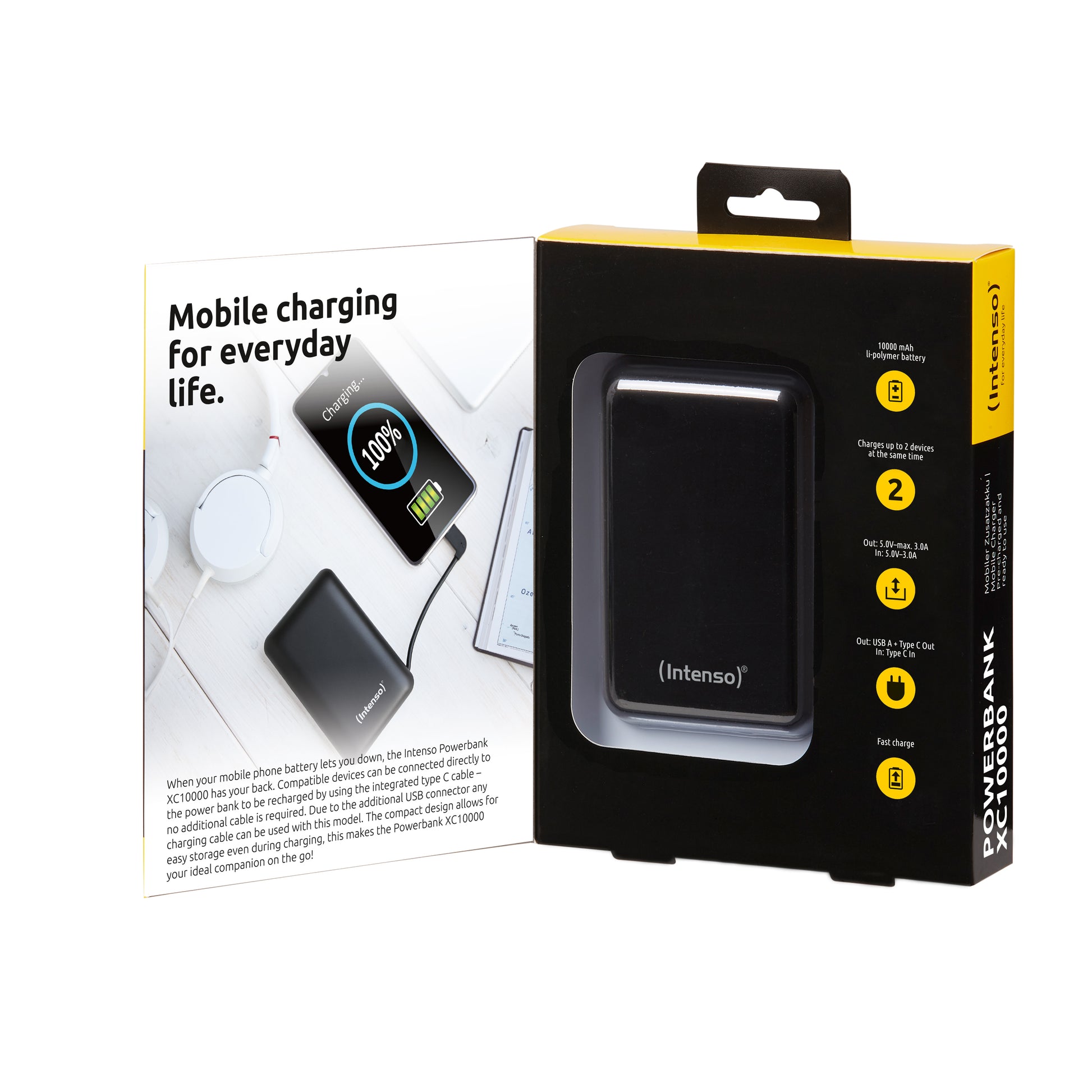 Intenso Powerbank – XC10000, 10'000 mAh, Schwarz