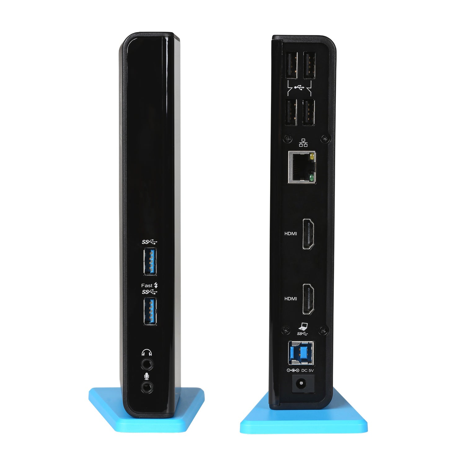 i-tec Dockingstation – USB-A, 2× HDMI, 6× USB-A, 3,5 mm Audio, GbE, für Windows/Mac/Linux