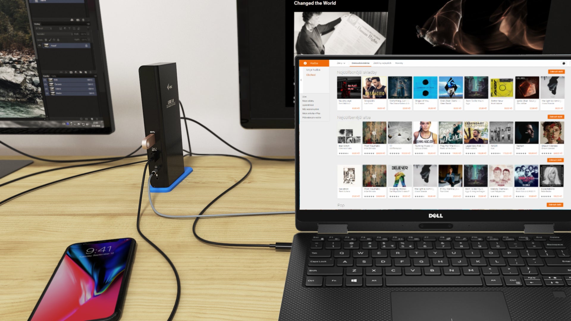 i-tec Dockingstation – USB-A, 2× HDMI, 6× USB-A, 3,5 mm Audio, GbE, für Windows/Mac/Linux