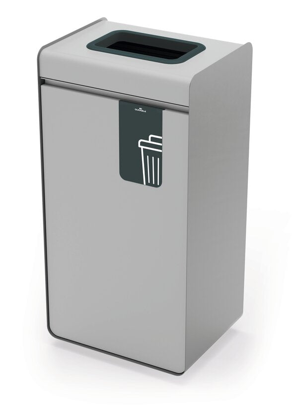 Durable Abfallcontainer – 55 l – Metall, Kunststoff, Anthrazit, Grau – B × H × T 420 × 830 × 330 mm – TÜV