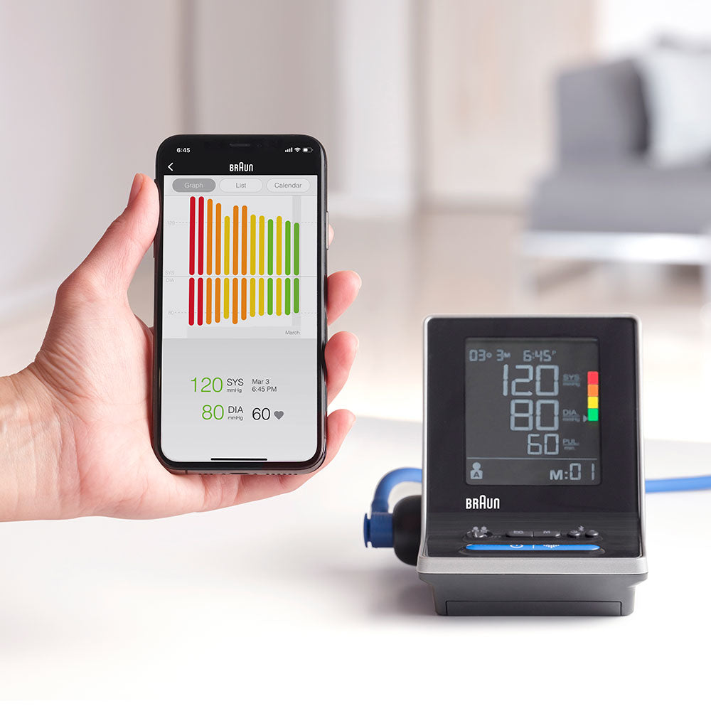 Braun Oberarm-Blutdruckmessgerät ExactFit 5 Connect – automatisch, Bluetooth, 2 Benutzer – schwarz