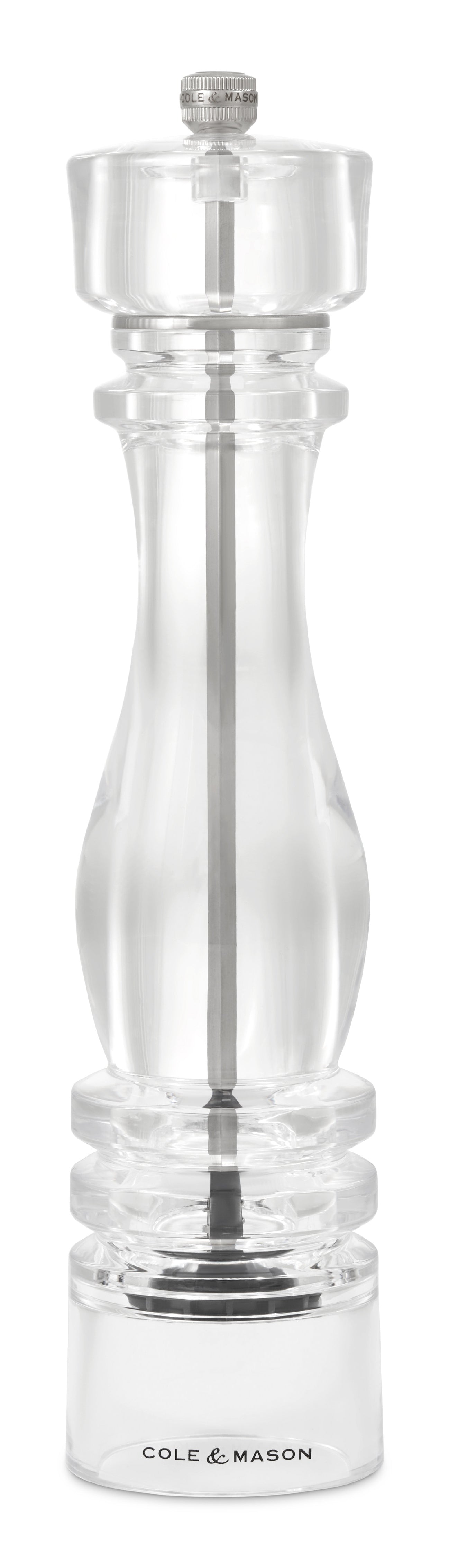 Cole & Mason Salz-/Pfeffermühle Ø 6,8 × 30 cm, Acryl/Karbonstahl, transparent