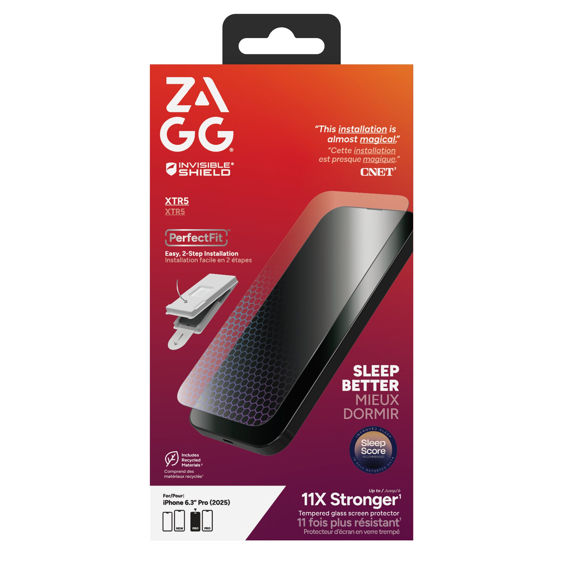 ZAGG Displayschutz (Panzerglas), Blaulichtfilter – für iPhone 17 Pro – mit Applikator