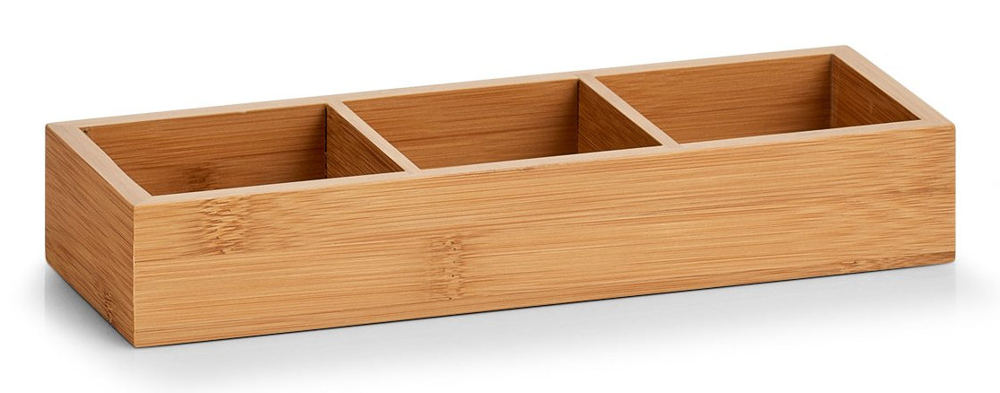 Zeller Present 13335 Aufbewahrungsbox – Bambus – Braun – 3 Fächer – 102 × 45 × 280 mm