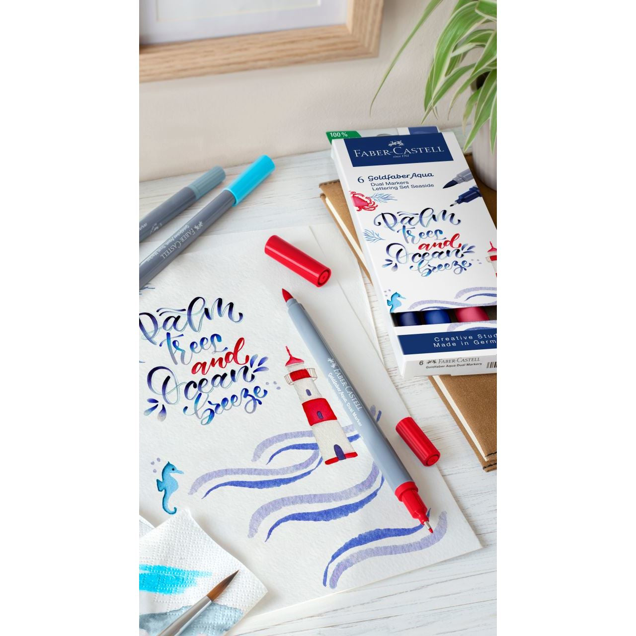 Faber-Castell Goldfaber Aqua Filzstifte, sortierte Strichbreite, 6 Farben