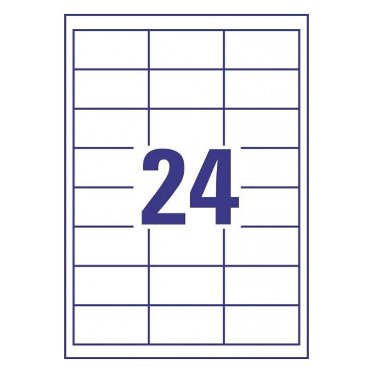 AVERY Zweckform 3658-10 – Etiketten A4 65 × 34 mm – Papier, weiss – permanent haftend – 24 pro Blatt, 10 Blätter